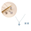 Conjunto Colar + Brinco Trevo com Zircônias | Banhado em Ouro 18k