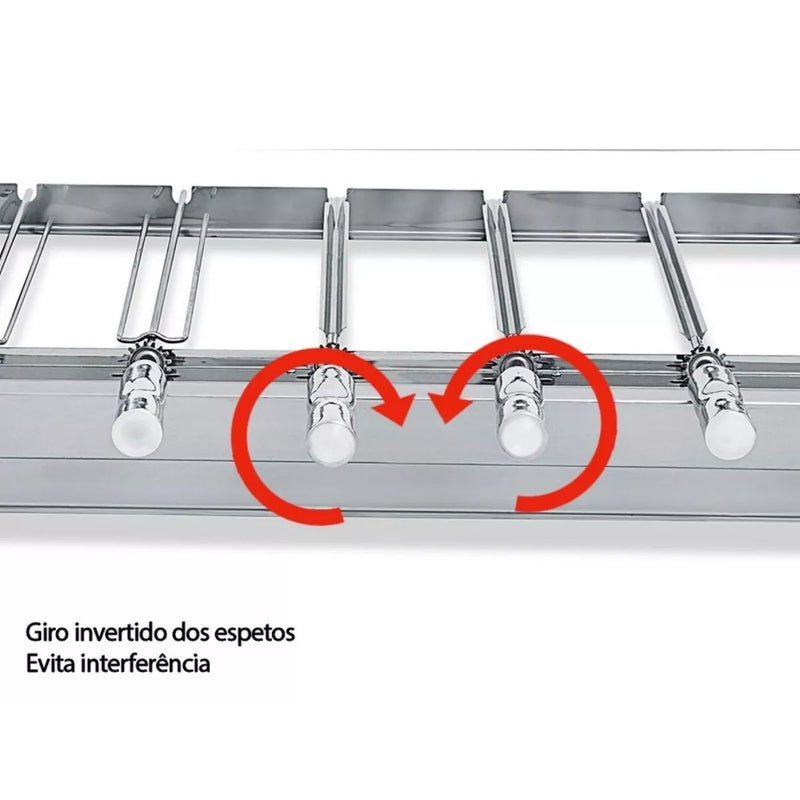 Churrasqueira Gira Grill Inox 6 Espetos Robust | Artinox