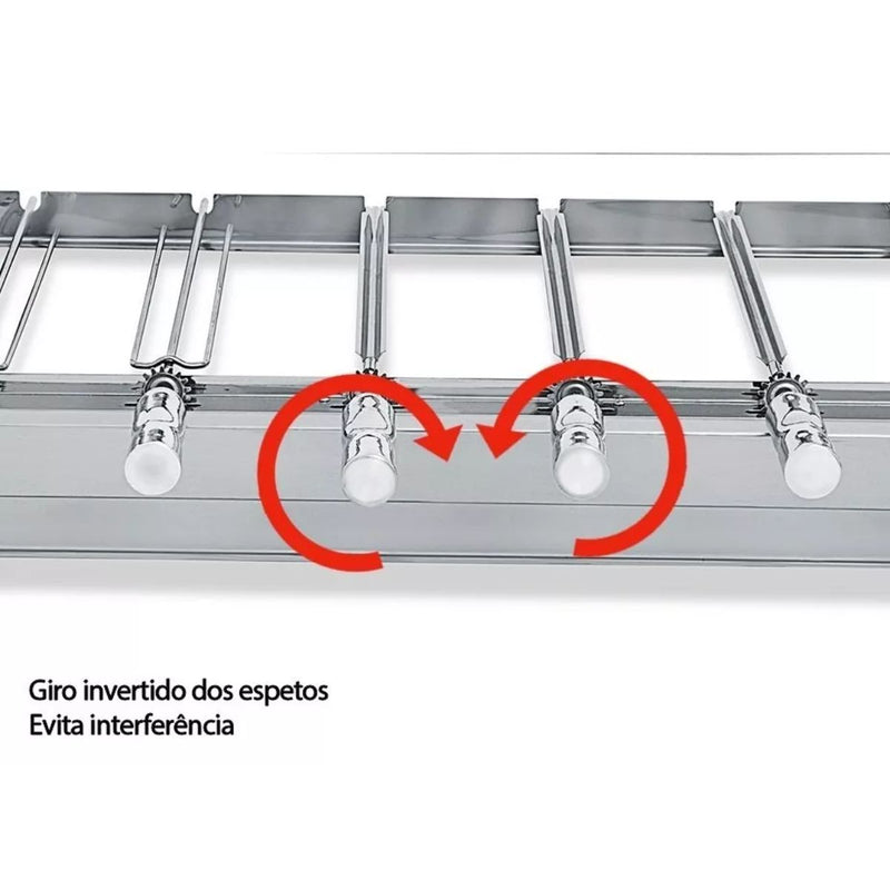 Churrasqueira Conjugada 3 Andares 5 Espetos Inox | Artinox