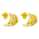 Brinco Ear Line Argola Micro Zircônia | Banhado a Ouro 18k