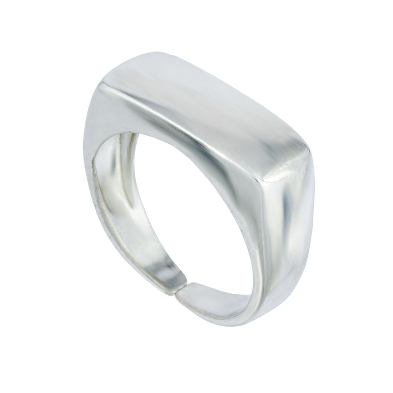 Anel Retangulo Liso | Banhado a Ouro 18k