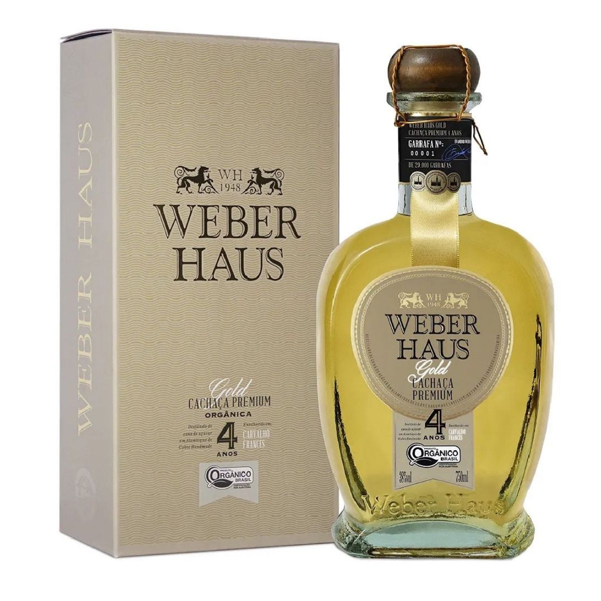 Cachaça Extra Premium Weber Haus Gold 4 Anos | H.Heber Destilaria