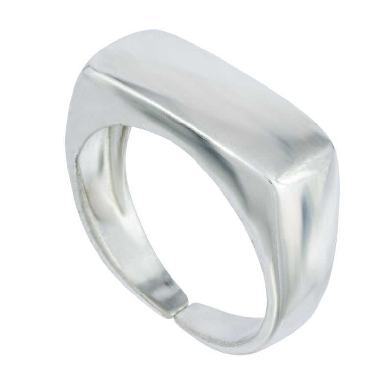 Anel Retangulo Liso | Banhado a Ouro 18k