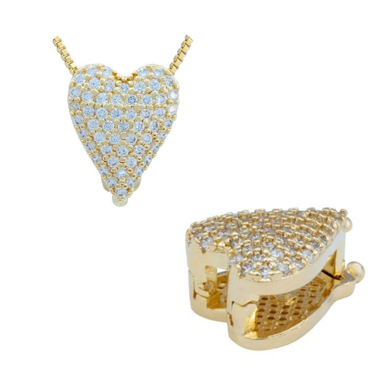 Pingente Coração Micro Zircônia | Banhado a Ouro