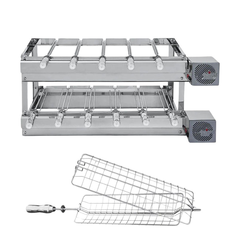 Churrasqueira Gira Grill 2 Andares 11 Espetos Inox + Brinde | Artinox