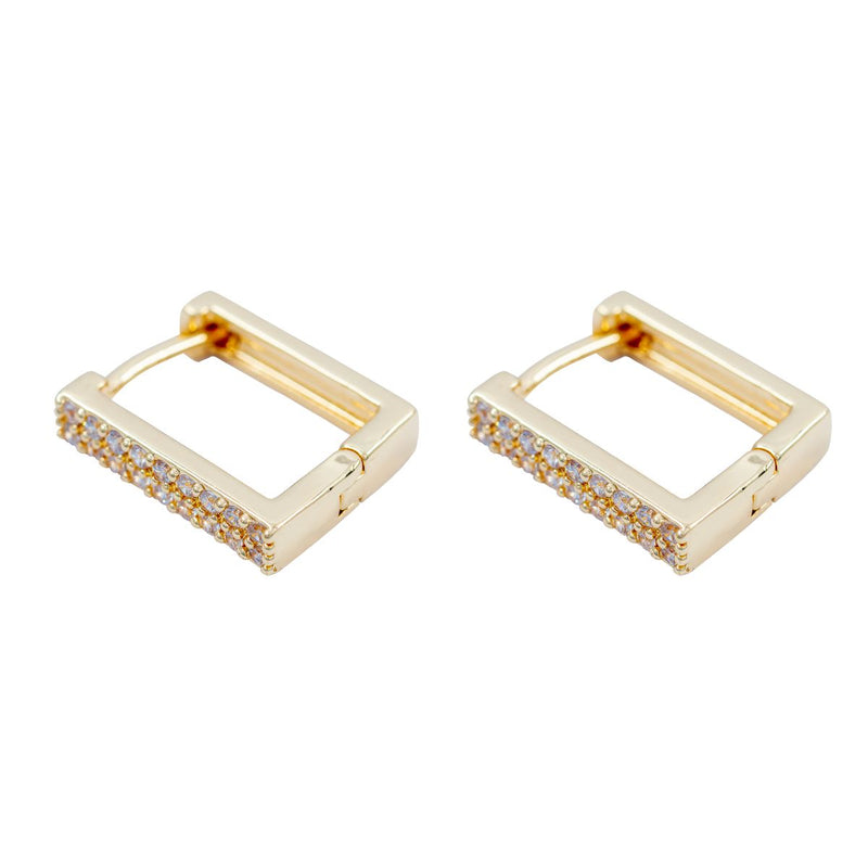 Brinco Argola Articulada com Zircônias | Banhado em Ouro 18k