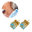 Conjunto Colar + Brinco Aqua Marine Dourado | Banhado a Ouro 18k