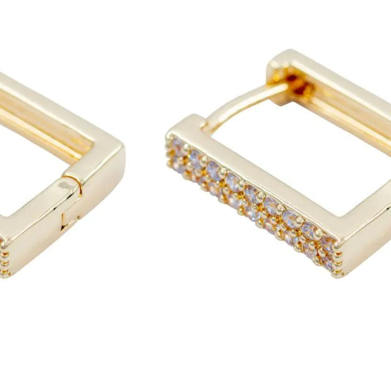 Brinco Argola Articulada com Zircônias | Banhado em Ouro 18k