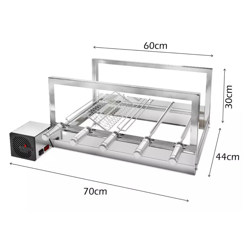 Churrasqueira Gira Grill Inox 5 Espetos Robust | Artinox