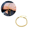 Pulseira Cordão Baiano Bicolor | Banhado em Ouro 18k