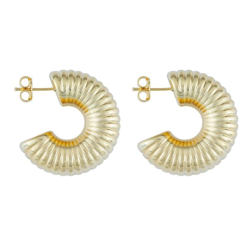 Brinco Argola Grossa Texturizada | Banhado em Ouro 18k