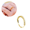 Anel Aparador Micro Zircônia Regulável | Banhada a Ouro 18k