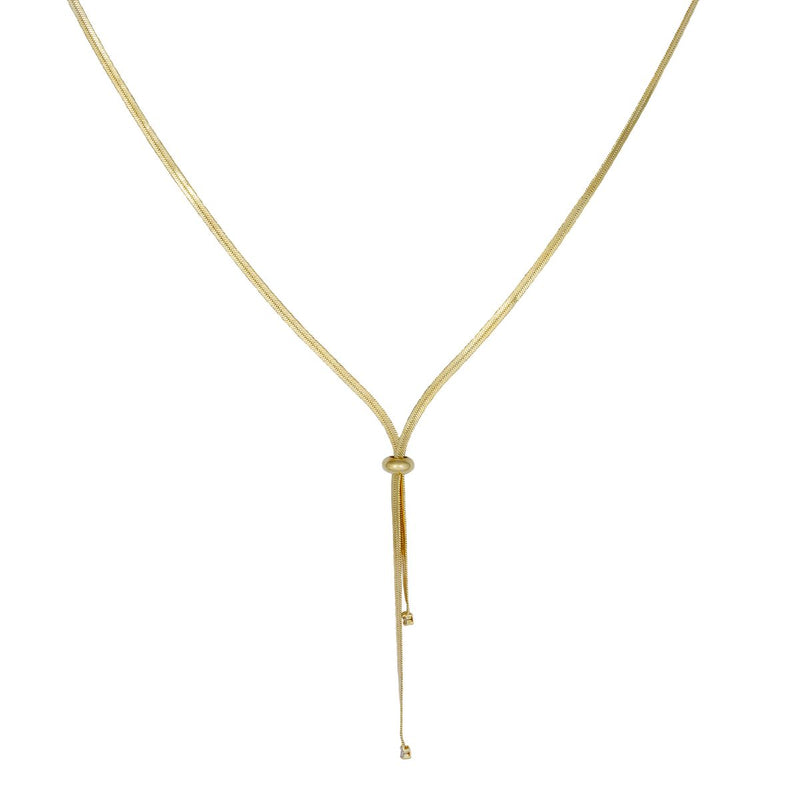 Colar Gravatinha Correntinha Fita com Zircônia | Banhado em Ouro 18k