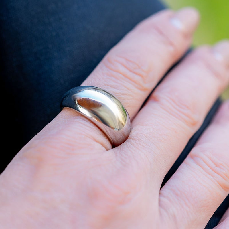 Anel Redondo Liso | Banhado em Ródio Branco