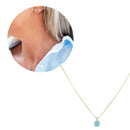 Conjunto Colar + Brinco Aqua Marine Dourado | Banhado a Ouro 18k