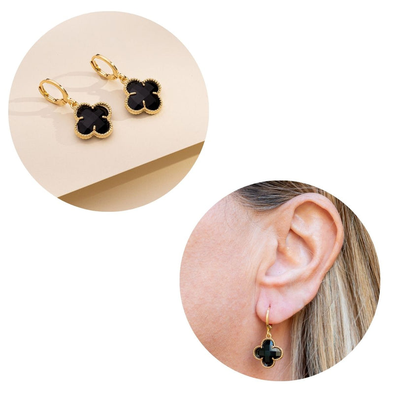 Brinco Argola Click Trevo | Banhado em Ouro 18k