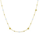 Colar Pérolas com Corações Lisos | Banhado em Ouro 18k