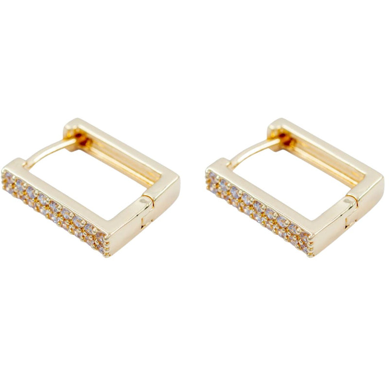 Brinco Argola Articulada com Zircônias | Banhado em Ouro 18k