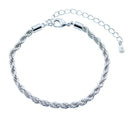 Pulseira Cordão Baiano | Banhado em Ródio Branco