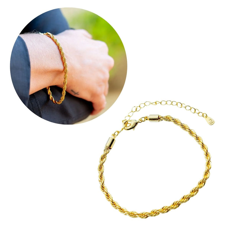Pulseira Cordão Baiano Dourado | Banhado em Ouro 18k