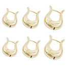 Trio Brincos Argolas Articuladas Tulipa Lisa | Banhado em Ouro 18k