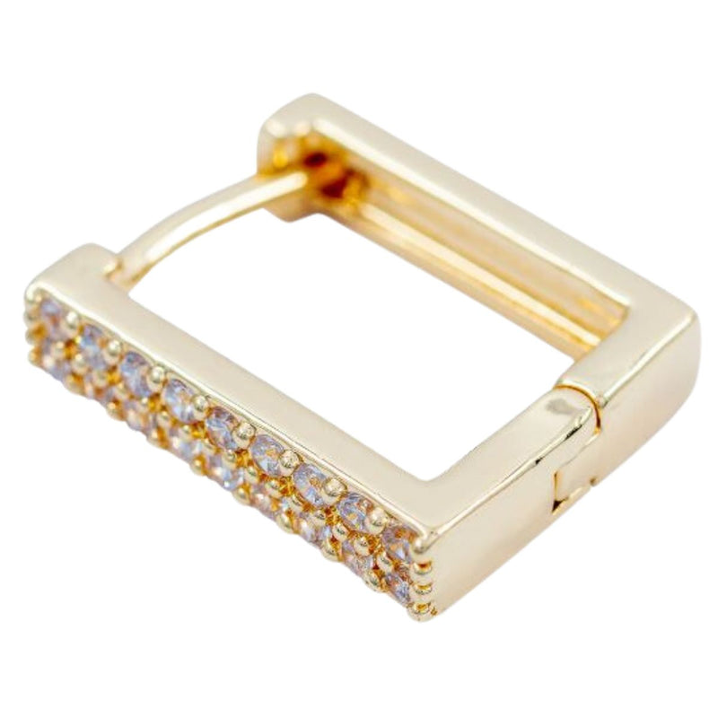 Brinco Argola Articulada com Zircônias | Banhado em Ouro 18k