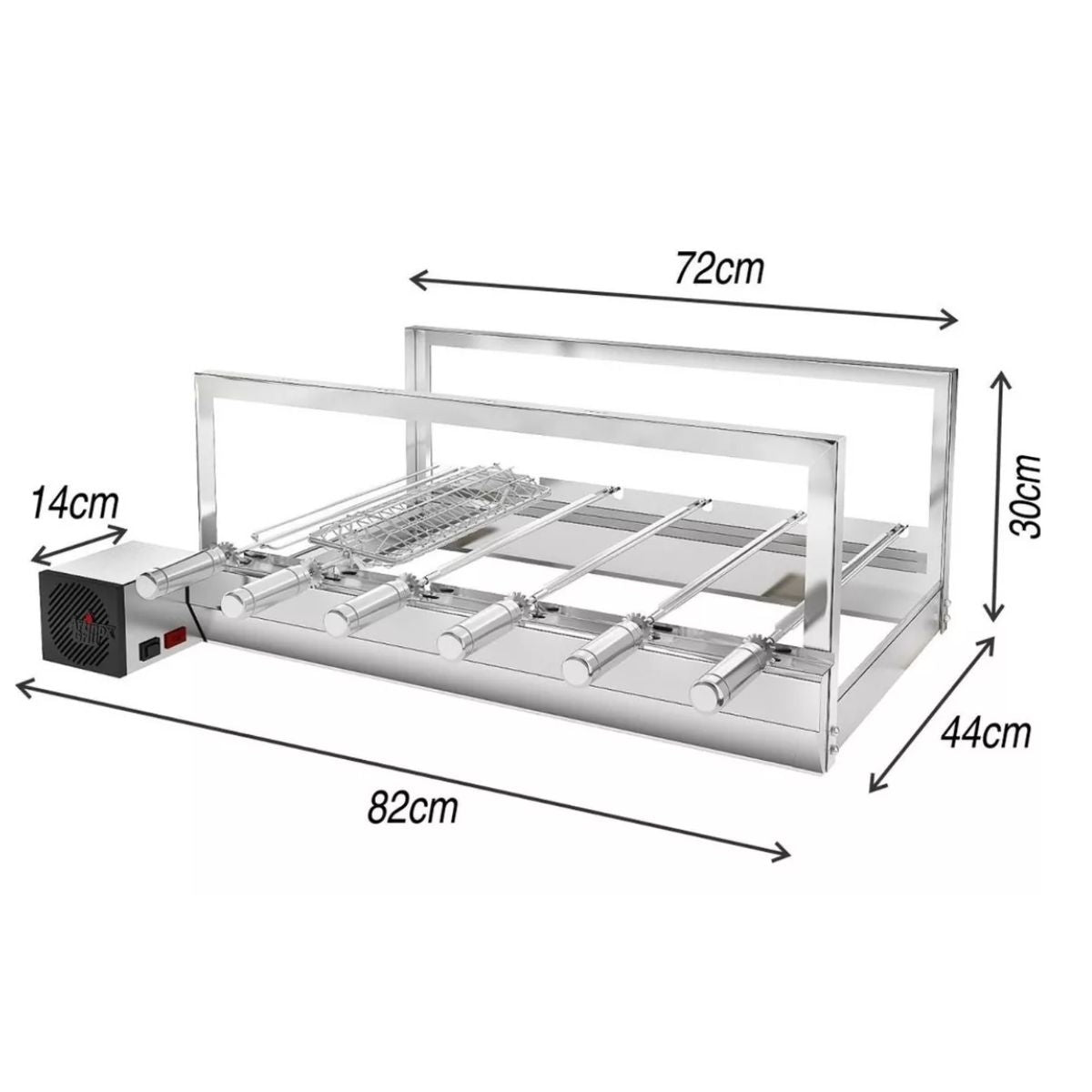 Churrasqueira Gira Grill Inox 6 Espetos Robust | Artinox