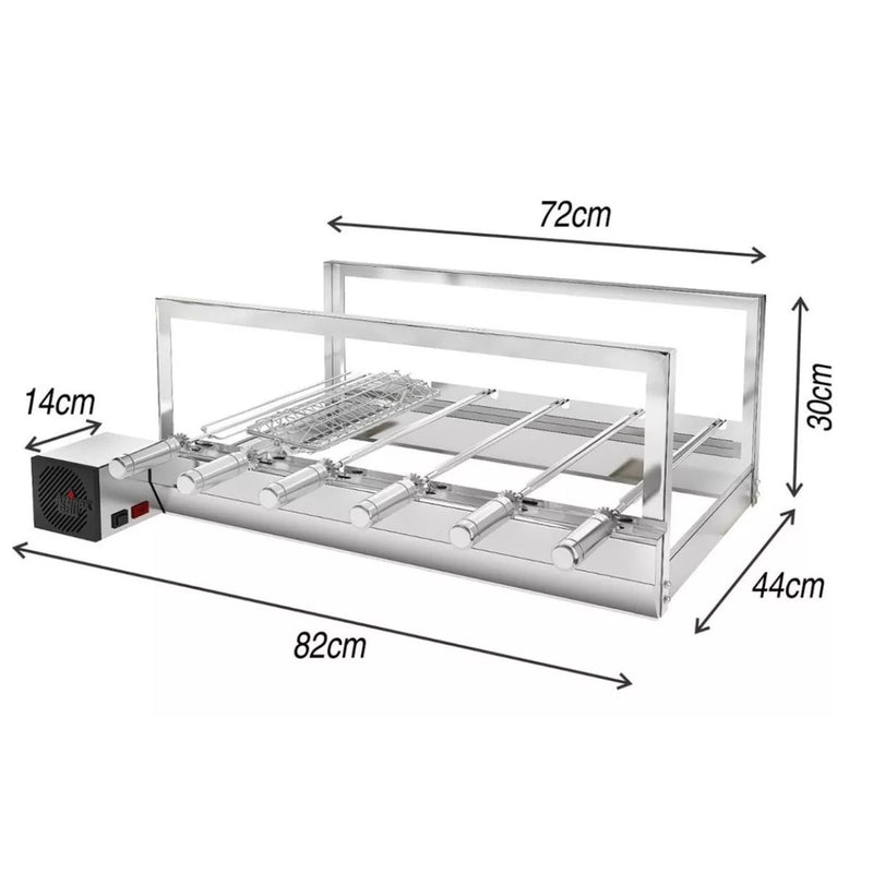 Churrasqueira Gira Grill Inox 6 Espetos Robust | Artinox