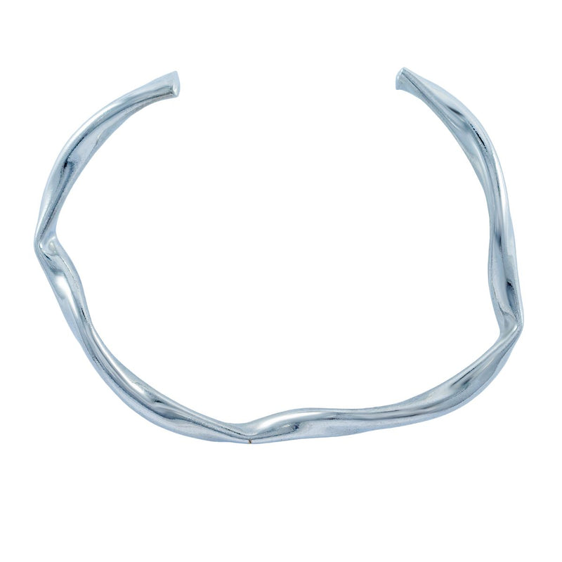 Bracelete Aro Ondulado | Banhado em Ródio Branco