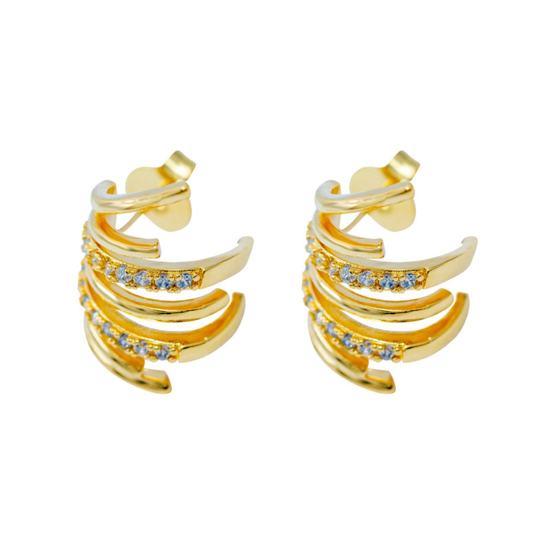 Brinco com Zircônias | Banhado em Ouro 18k