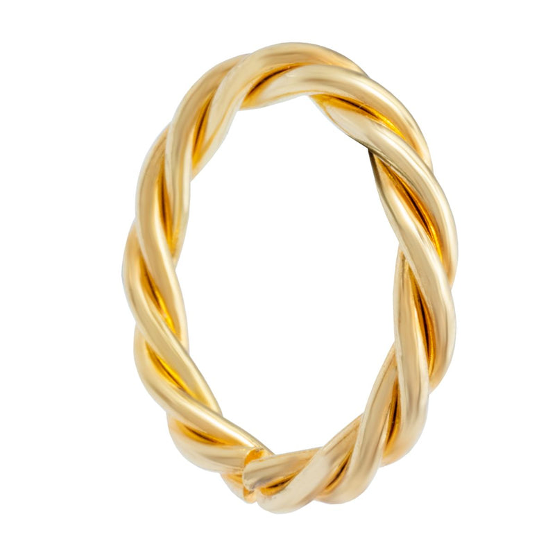 Anel Torcido Liso Regulável | Banhado a Ouro 18k