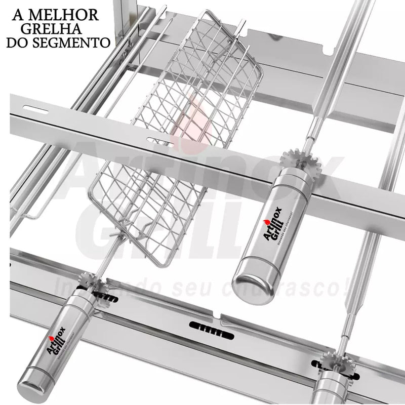 Churrasqueira Gira Grill Inox 4 Espetos Robust | Artinox