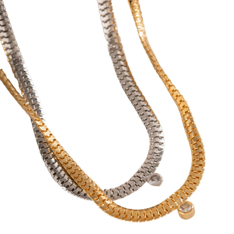 Choker Malha Roliça | Cristal Branco