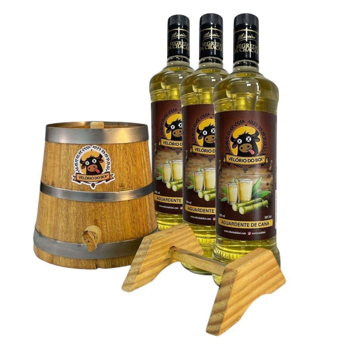 Kit Dorna para Cachaça 3L + 3x Cachaça Mineira de Cana 900ml | Velório do Boi