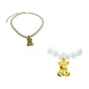 Colar Pérolas com Urso Ted Liso | Banhado em Ouro 18k