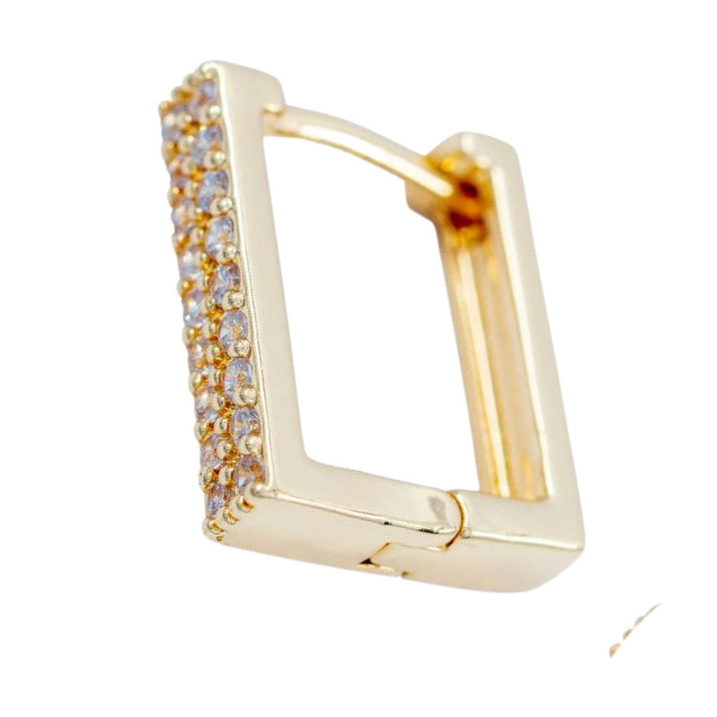 Brinco Argola Articulada com Zircônias | Banhado em Ouro 18k