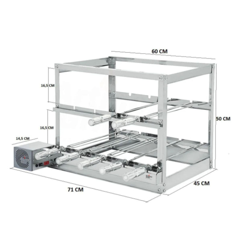 Churrasqueira Gira Grill Inox 3 Andares 7 Espetos | Artinox