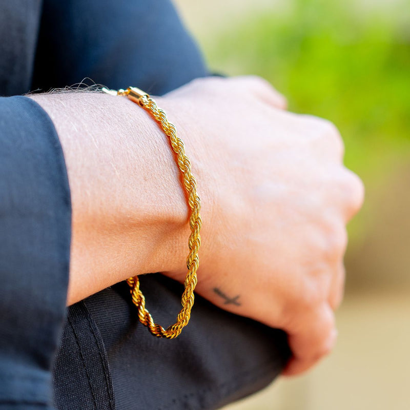 Pulseira Cordão Baiano Dourado | Banhado em Ouro 18k