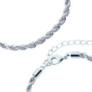 Pulseira Cordão Baiano | Banhado em Ródio Branco