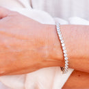 Pulseira Riviera Cristais Branco | Banhado em Ródio Branco