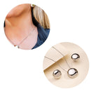 Conjunto Colar + Brinco Círculo Liso | Banhado em Ródio Branco