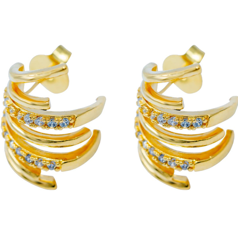 Brinco com Zircônias | Banhado em Ouro 18k