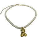 Colar Pérolas com Urso Ted Liso | Banhado em Ouro 18k