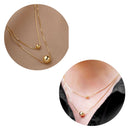 Colar Duplo com Esfera | Banhado em Ouro 18k