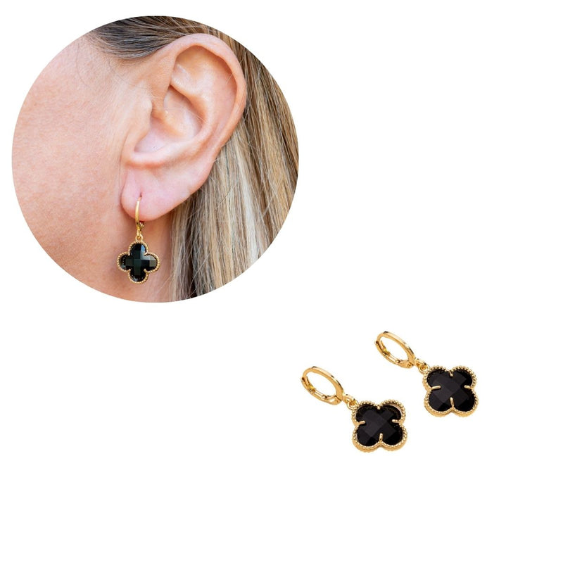 Brinco Argola Click Trevo | Banhado em Ouro 18k