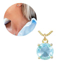 Conjunto Colar + Brinco Aqua Marine Dourado | Banhado a Ouro 18k
