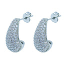 Brinco Argola Gota com Zircônia | Banhado em Ródio Branco