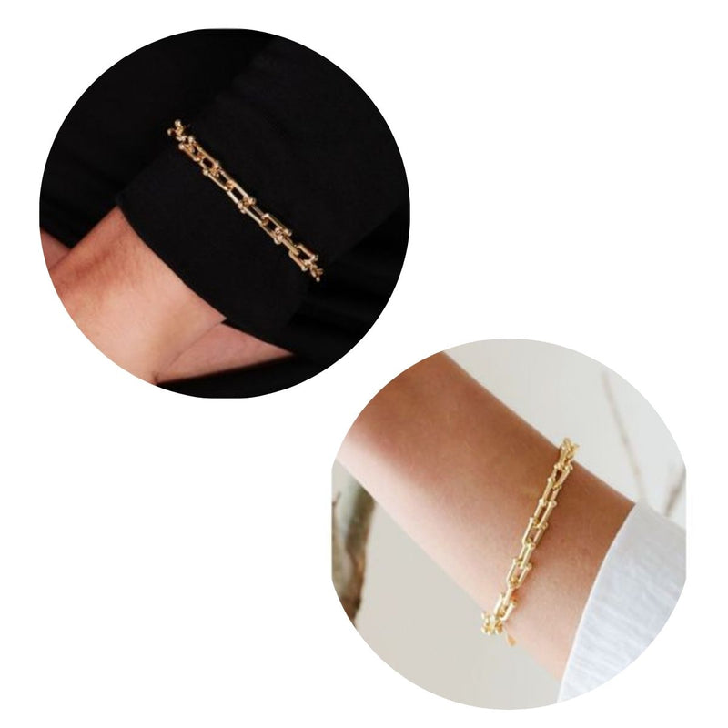 Pulseira Elos Lisos Dourada | Banhada em Ouro
