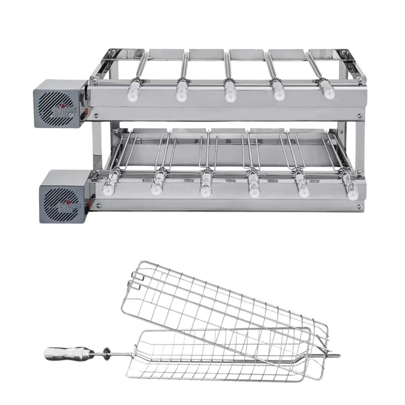 Churrasqueira Gira Grill 2 Andares 11 Espetos Inox + Brinde | Artinox