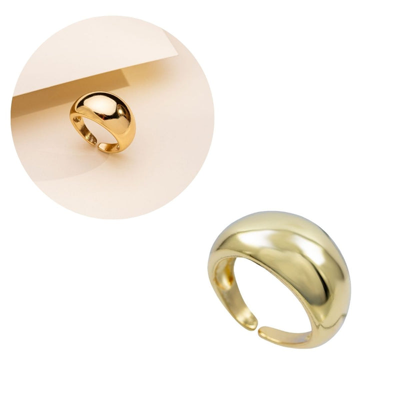 Anel Redondo Liso | Banhado em Ouro 18k